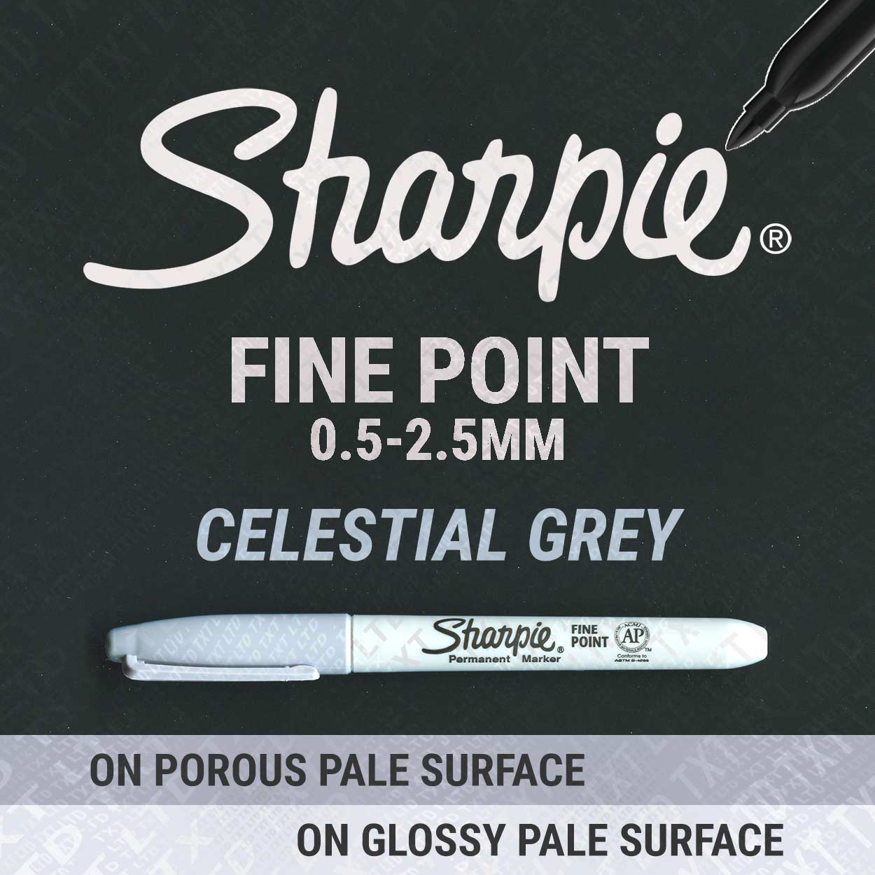 Pennarello Permanente Punta Fine Sharpie, Grigio Celestiale