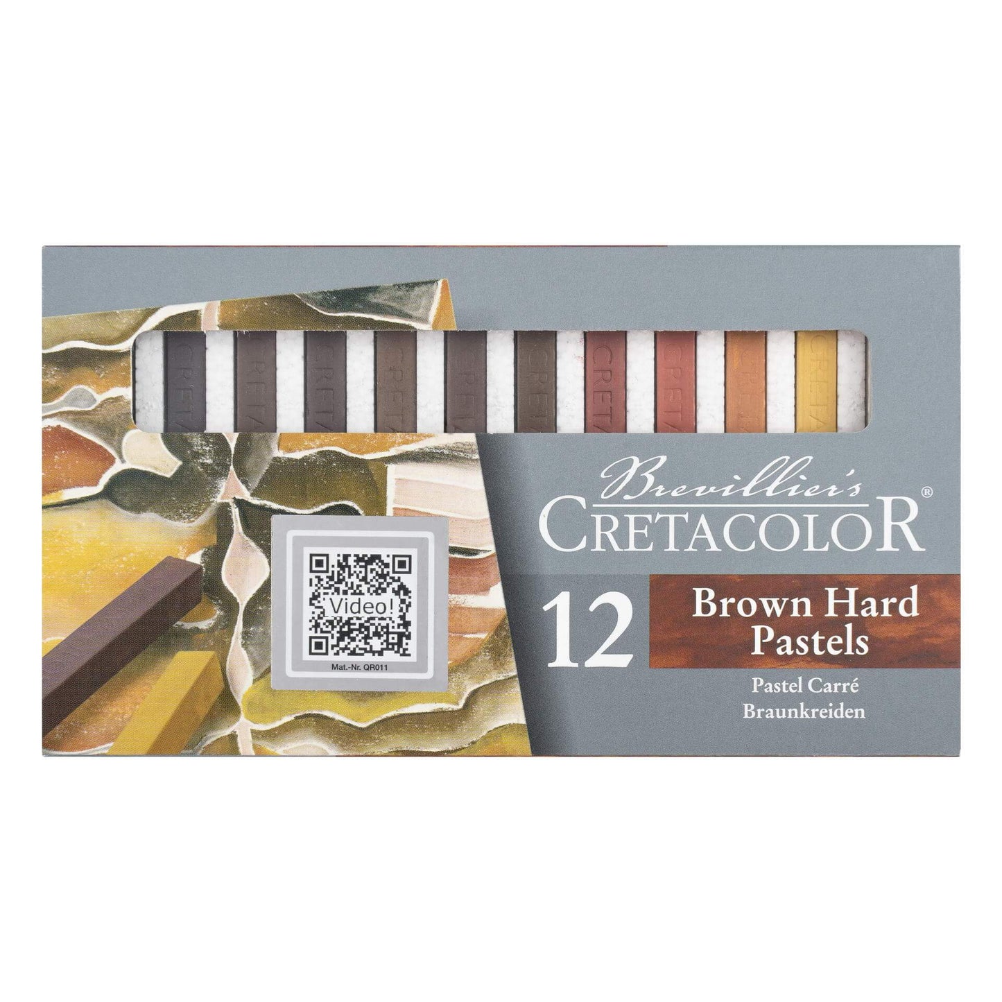Cretacolor Hard/Carré Pastel, 12CT, Assorted Browns