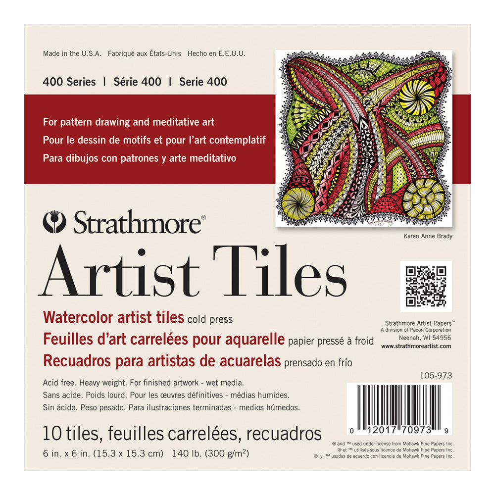 Strathmore 400-Serie Aquarell-Künstlerplatten, 6in x 6in, 10CT, Kaltgepresst, 300gsm