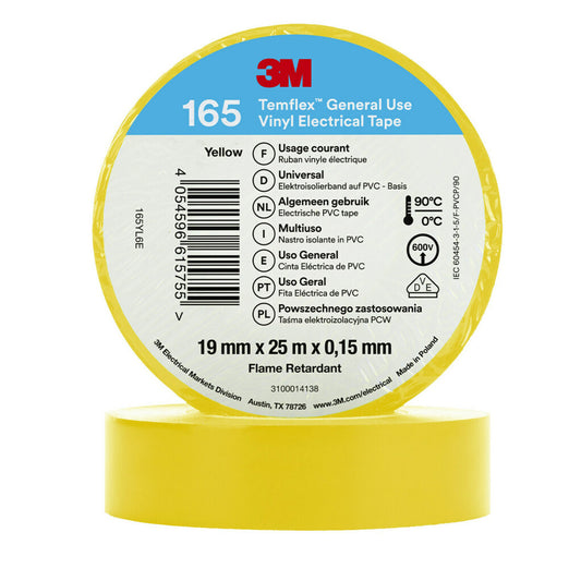 3M Temflex 165 PVC Electrical Insulation Tape, 19mm x 25m