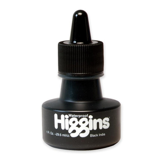 Higgins waterdichte zwarte Oost-Indische inkt, 1 fl.oz/29,6 ml