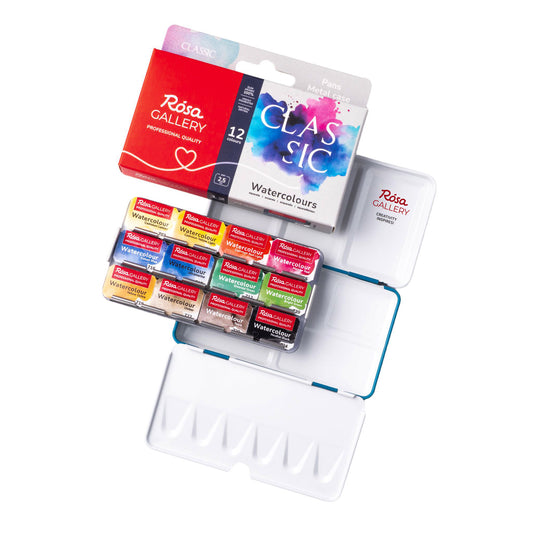ROSA Gallery Watercolours, Classic Set, 12x 2.5ml Pans