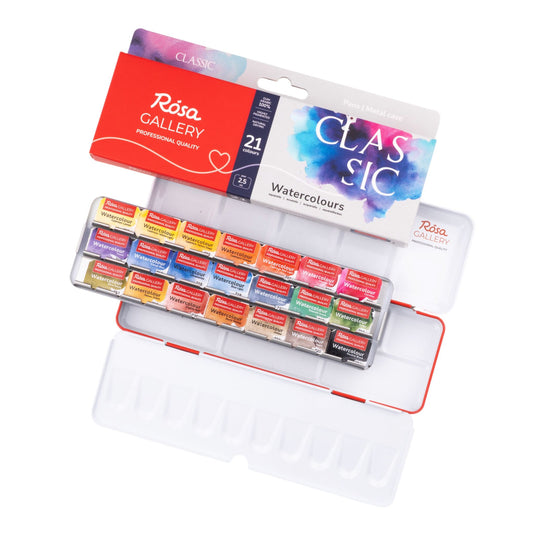 ROSA Gallery Watercolours, Classic Set, 21x 2.5ml Pans