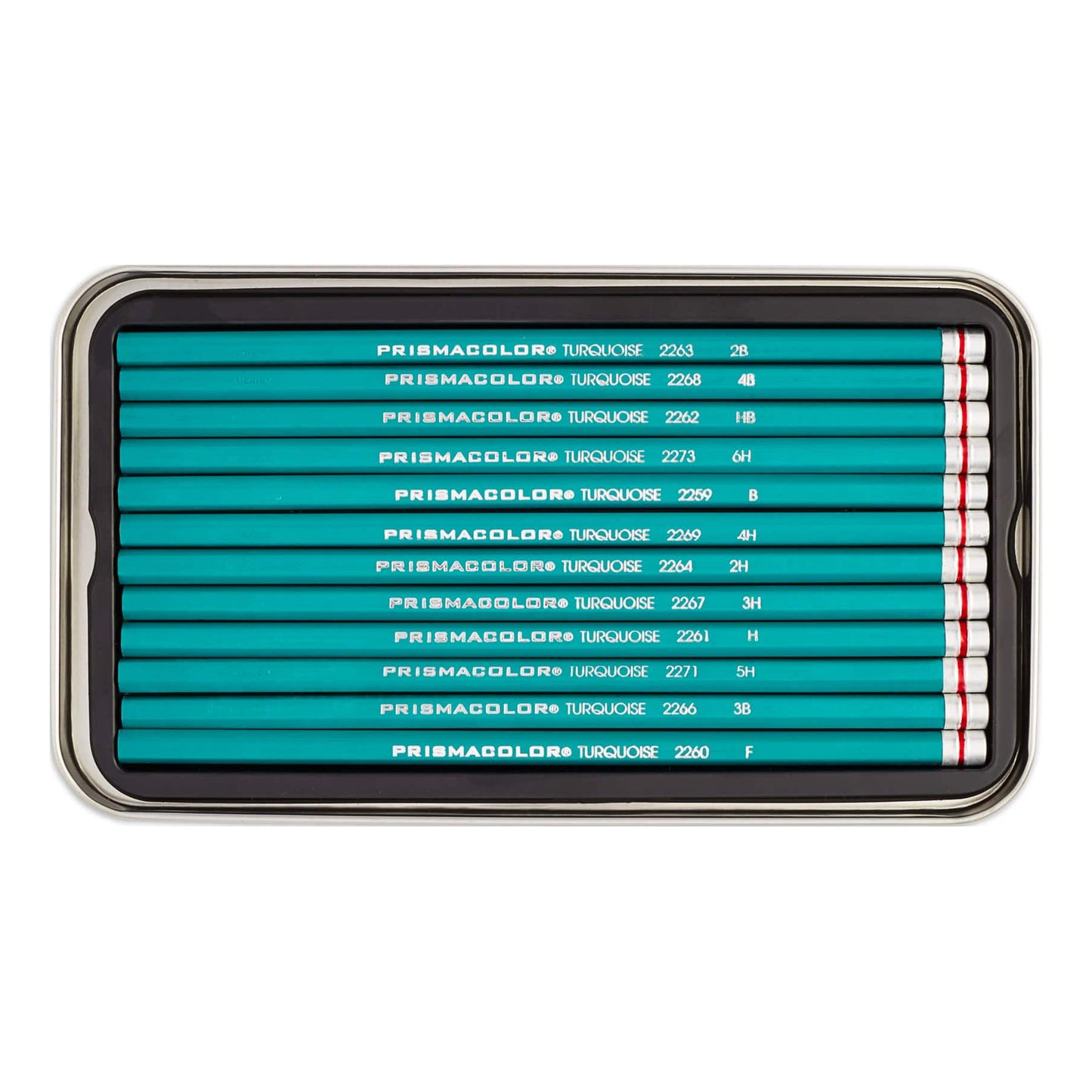 Crayon graphite Prismacolor Premier Turquoise, 12CT, qualités moyennes (4B-6H)