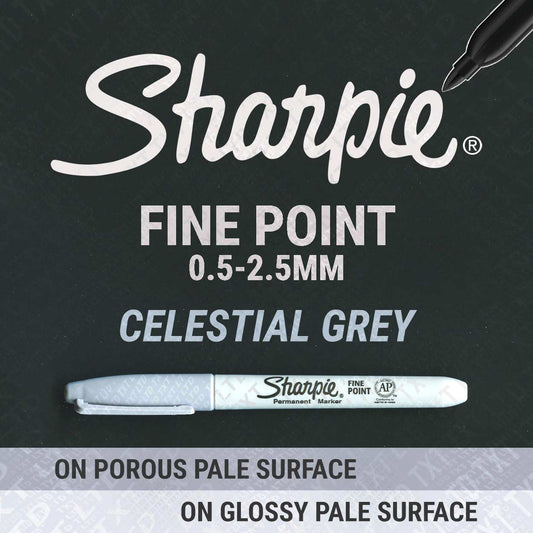 Pennarello Permanente Punta Fine Sharpie, Grigio Celestiale
