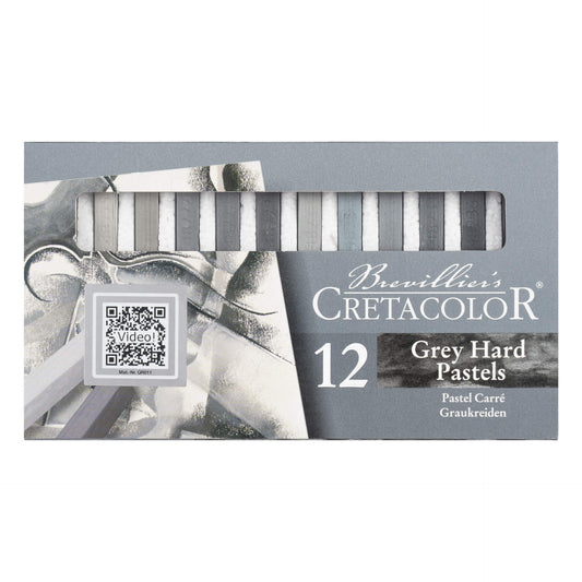 Cretacolor Hard/Carré Pastel, 12CT, Assorted Greys