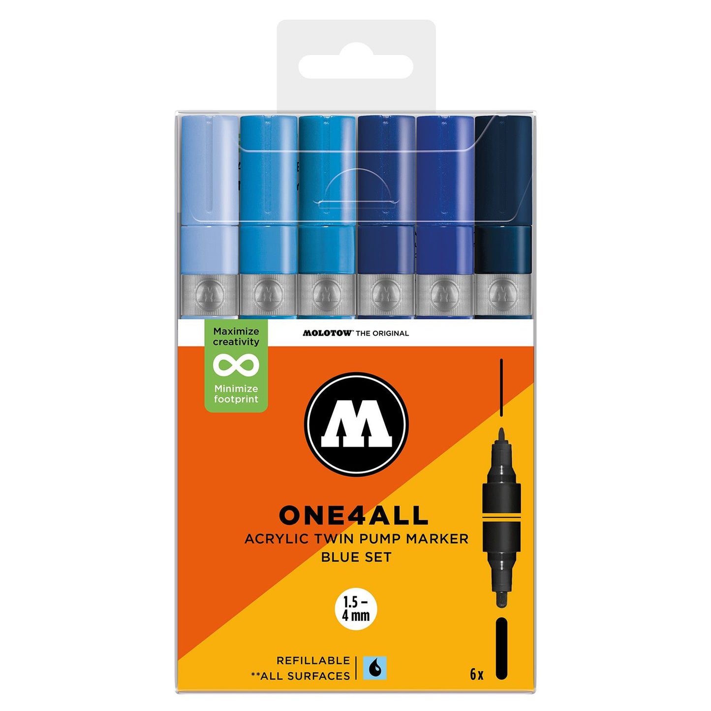 Molotow ONE4ALL 1.5mm/4mm Acrylic Twin Marker