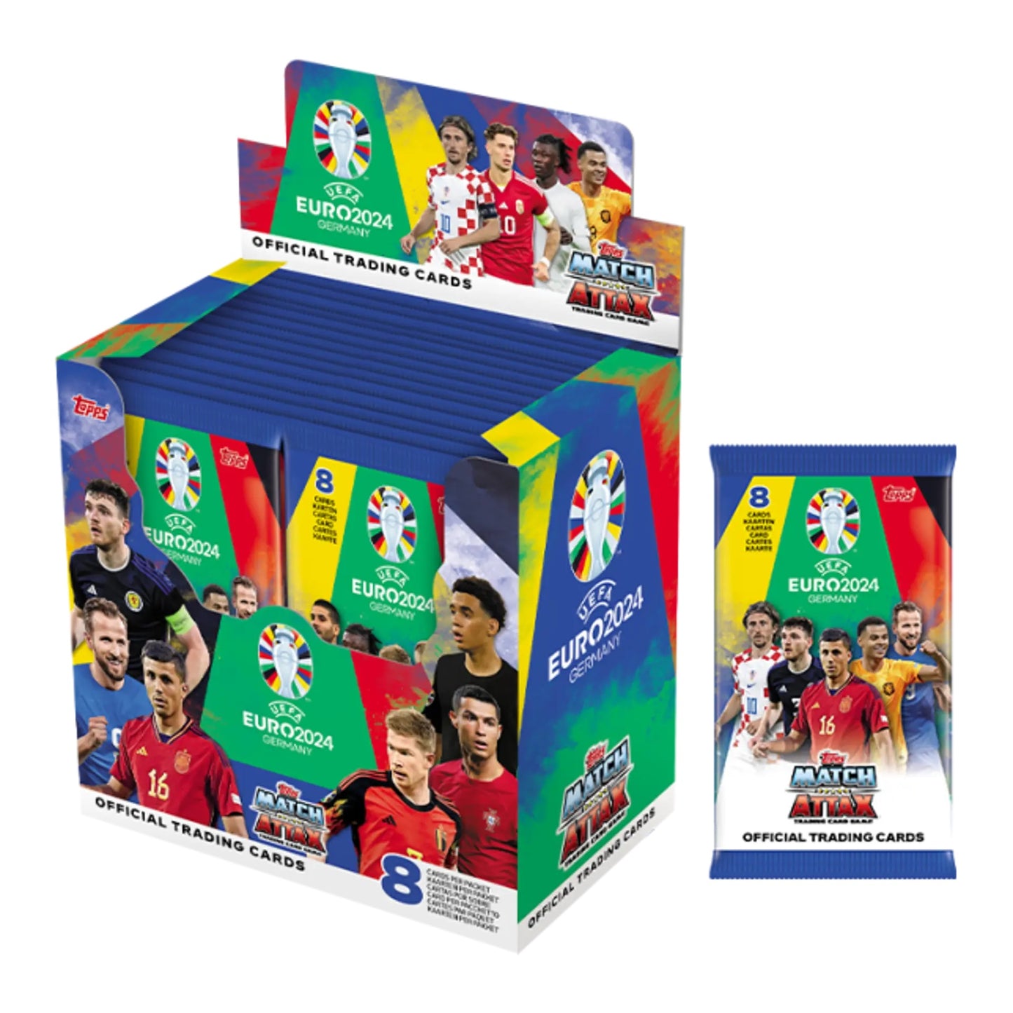 Topps Match Attax Euro 2024, 288-Card Booster Box (36 Packs of 8)