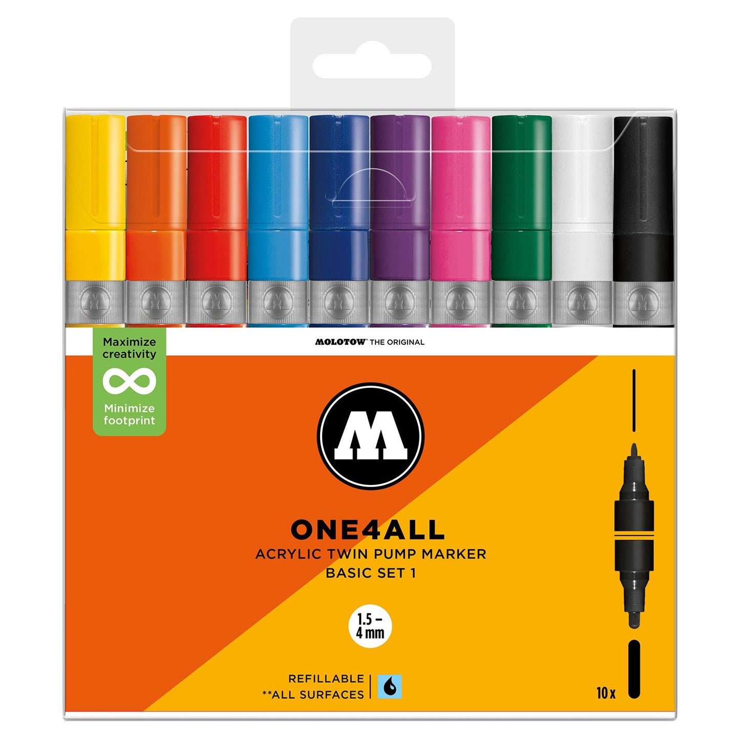 Molotow ONE4ALL 1.5mm/4mm Acrylic Twin Marker