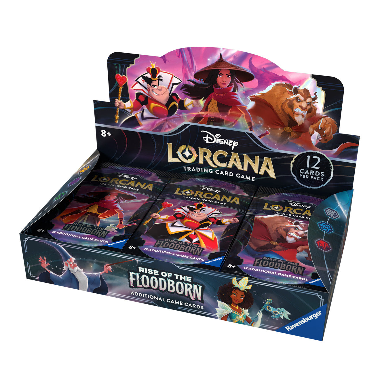 Disney Lorcana Rise of the Floodborn, 288-Karten-Boosterbox (24 Packungen mit je 12 Stück)