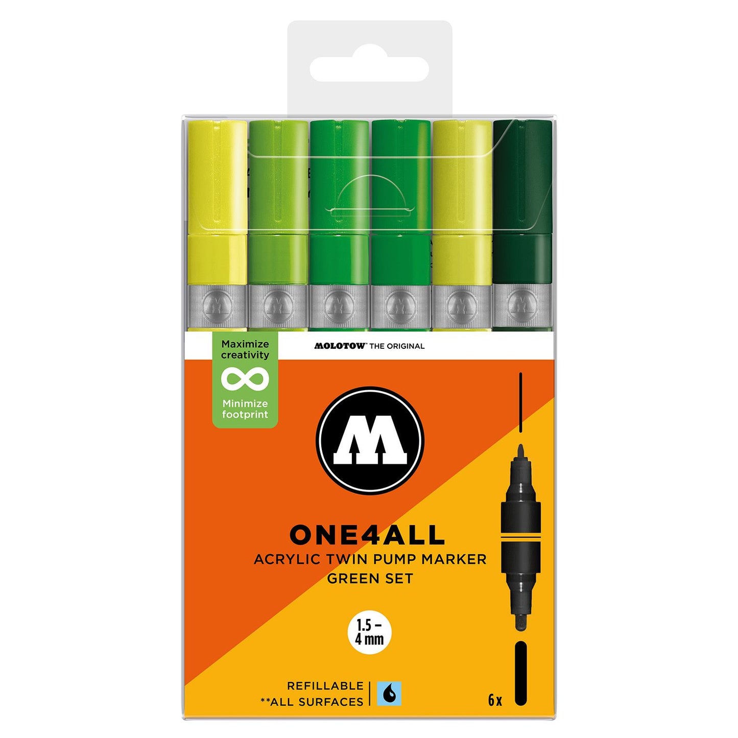 Molotow ONE4ALL 1.5mm/4mm Acrylic Twin Marker
