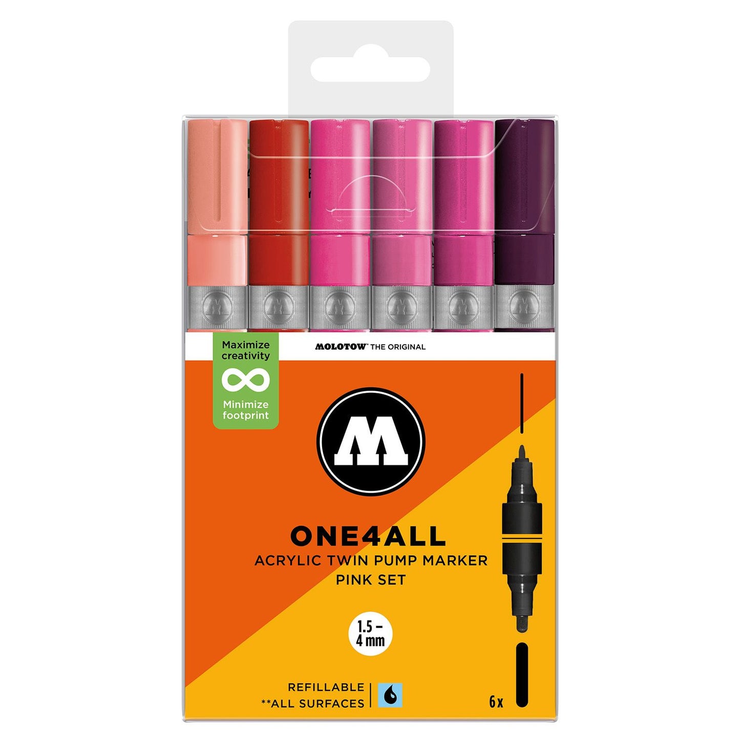 Molotow ONE4ALL 1.5mm/4mm Acrylic Twin Marker