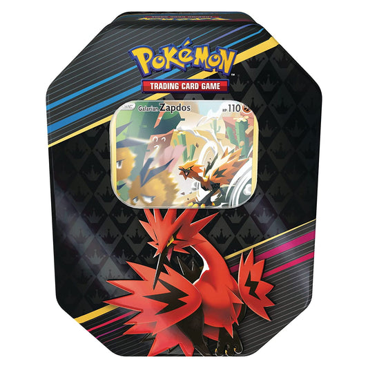 Pokémon TCG Crown Zenith 4-Booster Tin, Galarian Zapdos