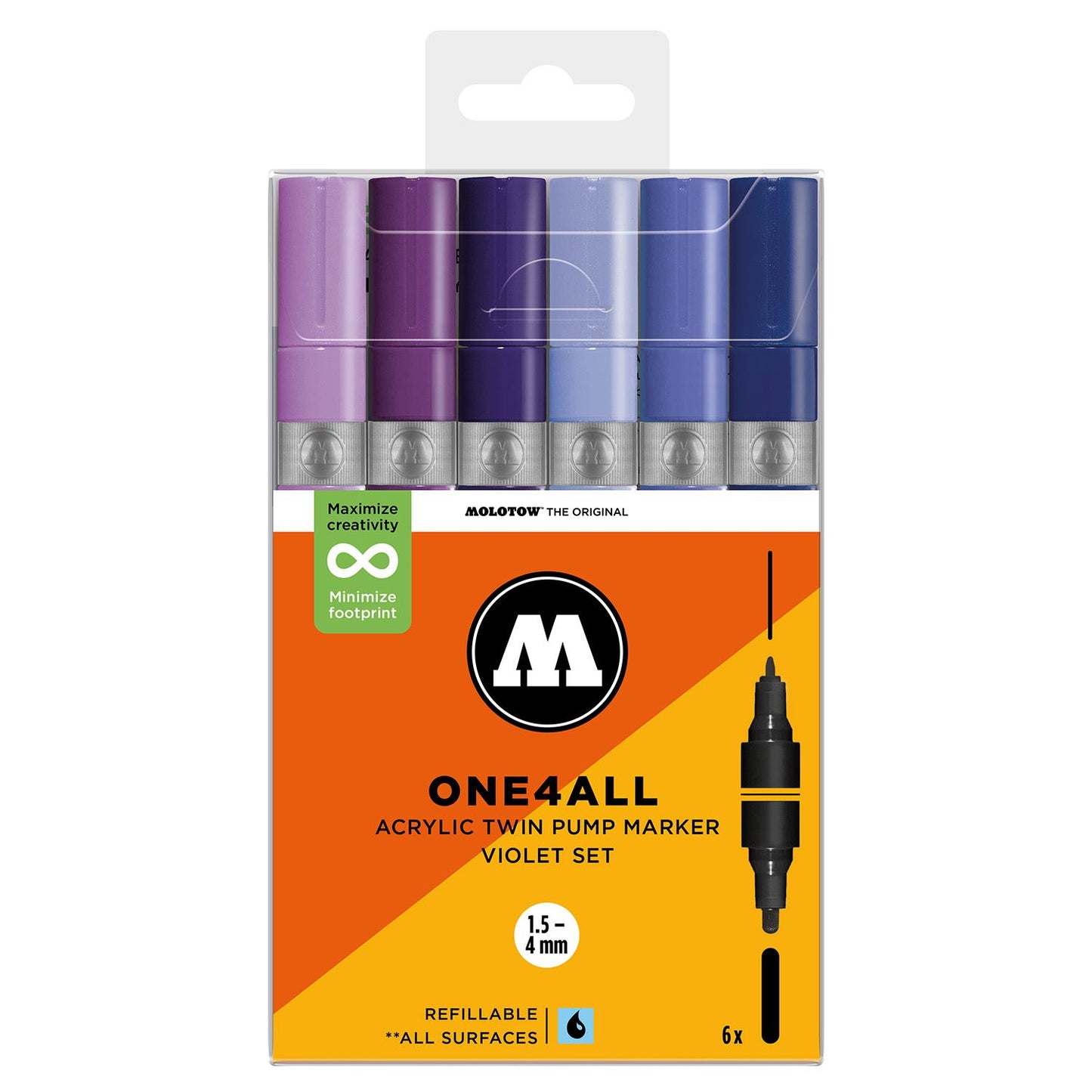 Molotow ONE4ALL 1.5mm/4mm Acrylic Twin Marker