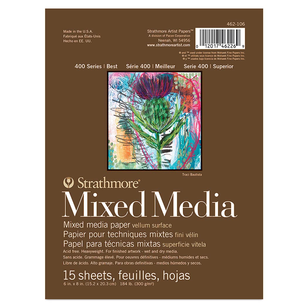 Strathmore 400-Series Mixed Media Pad, 6in x 8in, 15-sheet