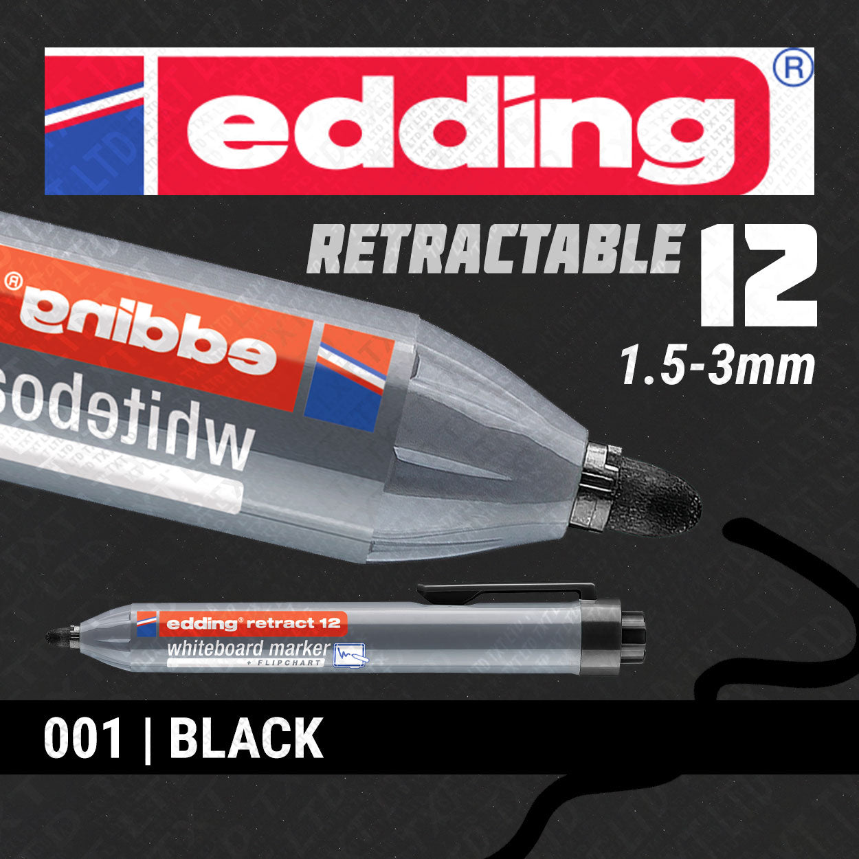 edding 12 Retract Whiteboard/Flipchart Marker 1.5-3mm
