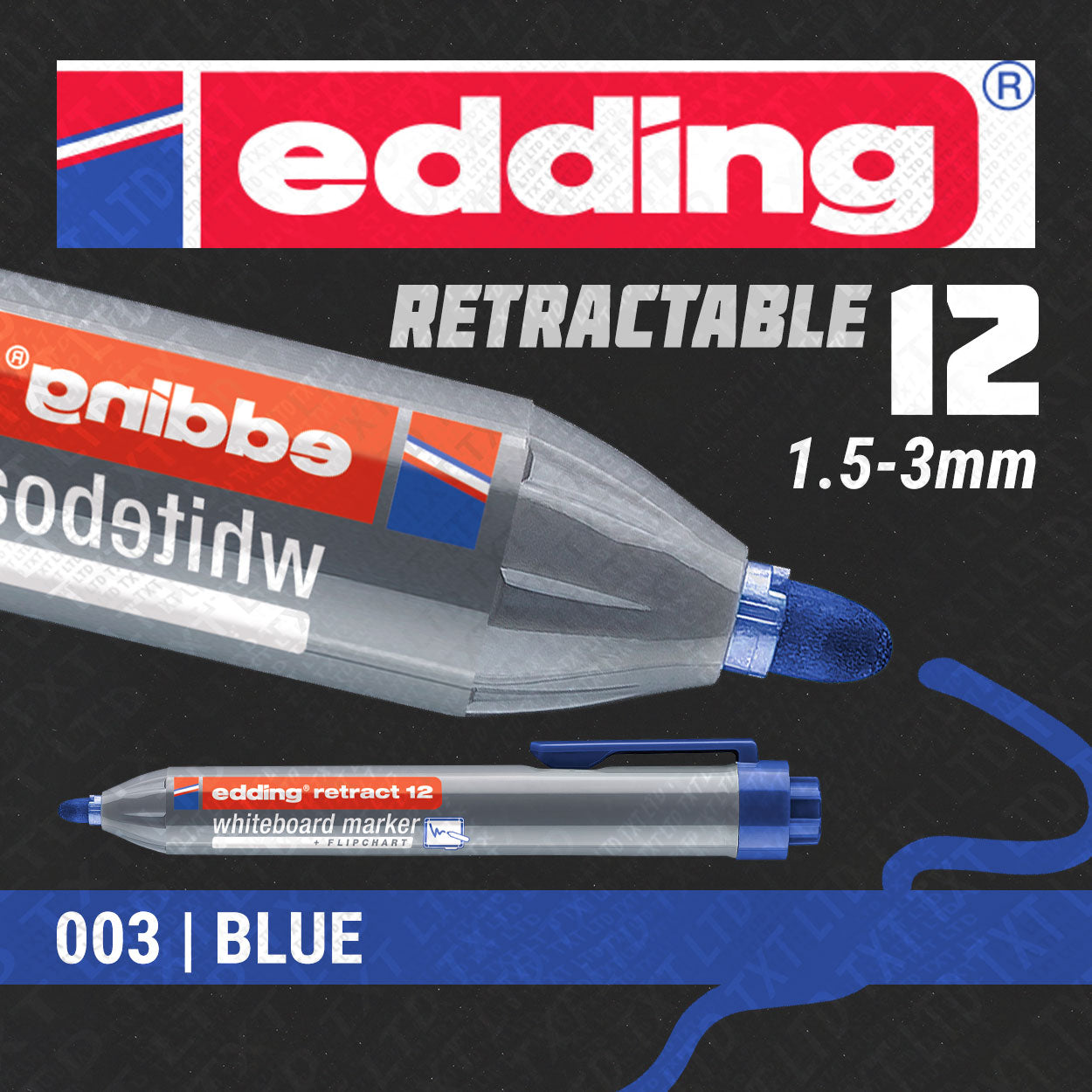 edding 12 Retract Whiteboard/Flipchart Marker 1.5-3mm