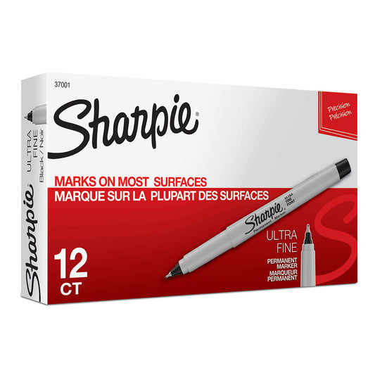Sharpie Ultra Fine, Negro, 12 unidades