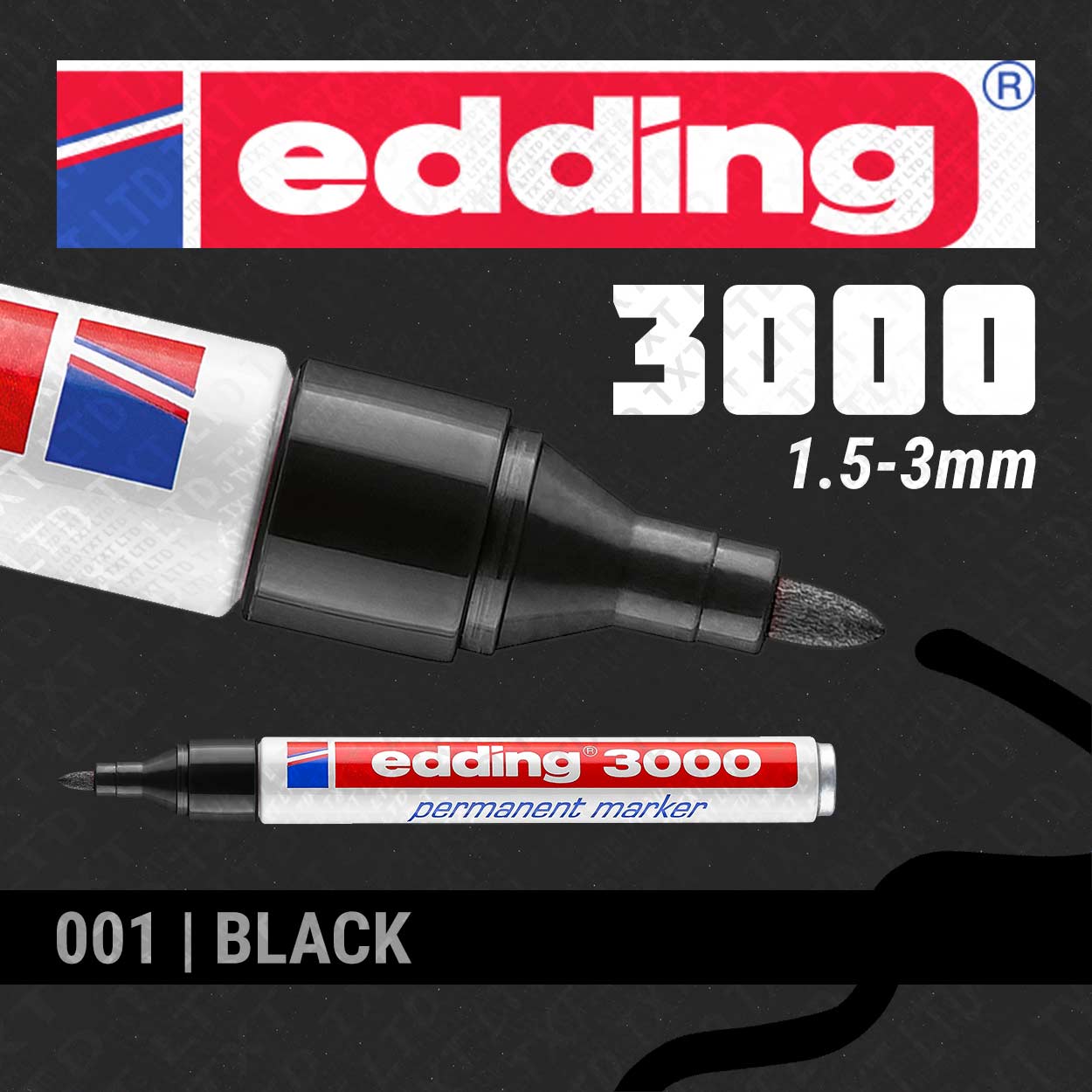 Edding 3000 Bullet Permanent Marker - Black