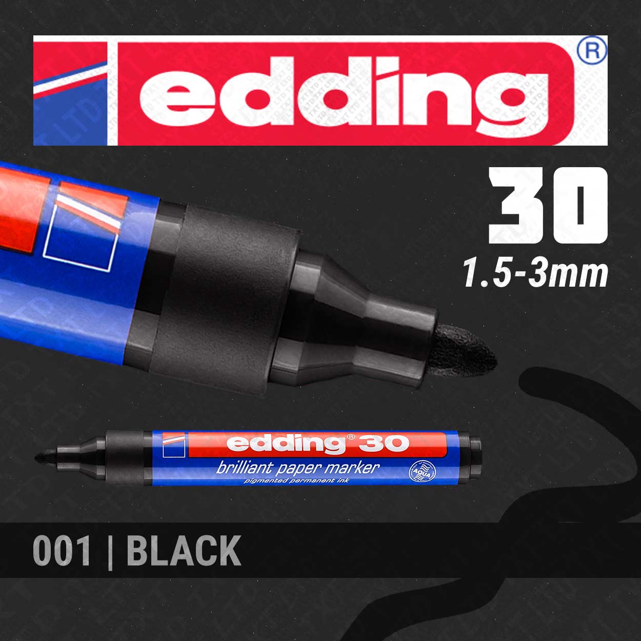 Edding 3000 Bullet Permanent Marker - Black
